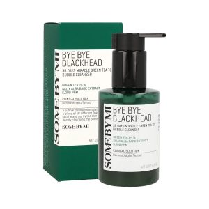 SOME BY MI Bye Bye Blackhead 30 Days Miracle Green Tea Tox Bubble Cleanser (con detalle)
